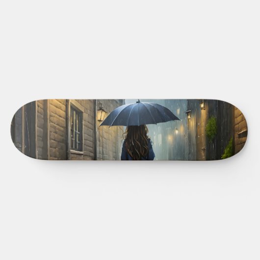 Wandelen in de regen persoonlijk skateboard (Horizontaal)