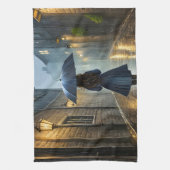 Wandelen in de regen theedoek (Verticaal)