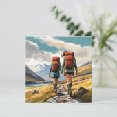 Wandelen in de Schotse Hooglanden Feestdagenkaart (Staand voorkant)