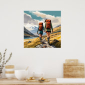 Wandelen in de Schotse Hooglanden Print (Keuken)