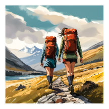 Wandelen in de Schotse Hooglanden Print