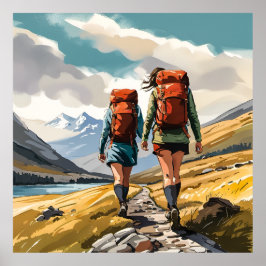 Wandelen in de Schotse Hooglanden Print