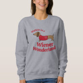 Wandelen in een Wiener Wonderland Dachshund Hond Trui (Voorkant)