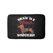 Wandelen in een Wiener Wonderland Grappige Dachshu Badmat (Voorkant)