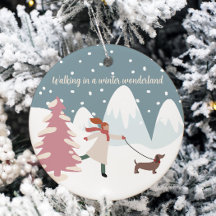 Wandelen in een Winter Wonderland Dog Pet thema