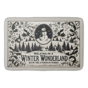 Wandelen in een Winter Wonderland Snowman Badmat