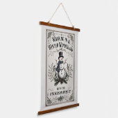 Wandelen in een Winter Wonderland Snowman Hangend Wandkleed (Gebogen)