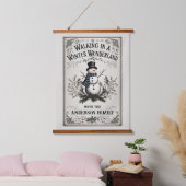 Wandelen in een Winter Wonderland Snowman Hangend Wandkleed (Slaapkamer)