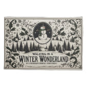 Wandelen in een Winter Wonderland Snowman Kussensloop (Achterkant)