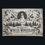 Wandelen in een Winter Wonderland Snowman Kussensloop<br><div class="desc">Dit schattige winterwonderland sneeuwman afbeelding heeft een klassiek en elegant boerderijgevoel.</div>