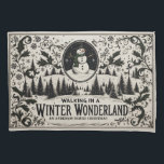Wandelen in een Winter Wonderland Snowman Kussensloop<br><div class="desc">Dit schattige winterwonderland sneeuwman afbeelding heeft een klassiek en elegant boerderijgevoel.</div>