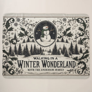 Wandelen in een Winter Wonderland Snowman Sherpa Deken