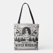Wandelen in een Winter Wonderland Snowman Tote Bag (Achterkant)