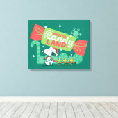 Wandelen in een winterse Snoep! Canvas Afdruk (Insitu (Houten vloer))