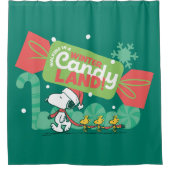 Wandelen in een winterse Snoep! Douchegordijn (Voorkant)