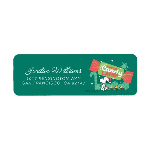 Wandelen in een winterse Snoep! Etiket (Voorkant)