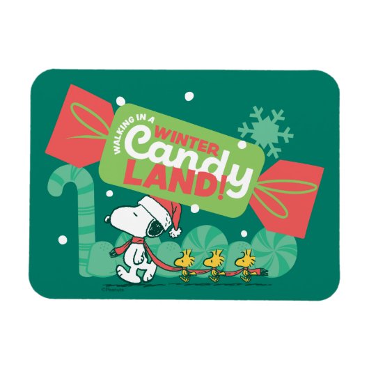 Wandelen in een winterse Snoep! Magneet (Horizontaal)