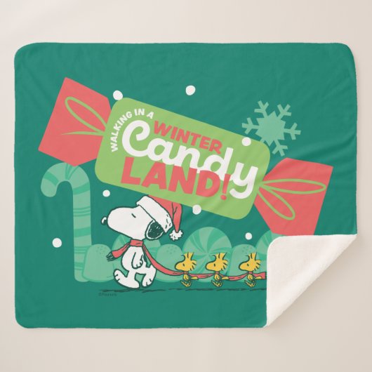 Wandelen in een winterse Snoep! Sherpa Deken (Voorkant (horizontaal))