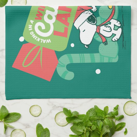 Wandelen in een winterse Snoep! Theedoek (Gevouwen)