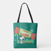 Wandelen in een winterse Snoep! Tote Bag (Achterkant)