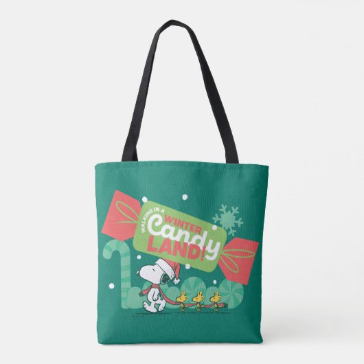 Wandelen in een winterse Snoep! Tote Bag (Achterkant)