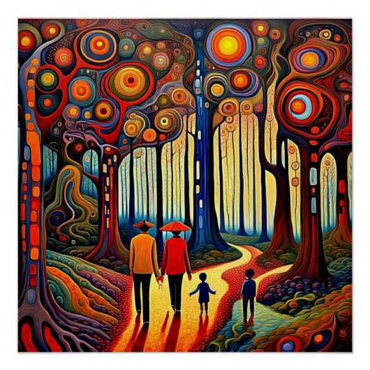 Wandelen in het bos 3 perfect poster (Voorkant)