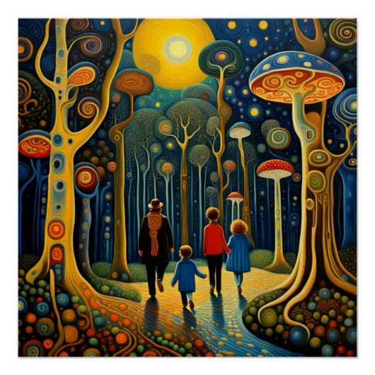 Wandelen in het bos 7 perfect poster (Voorkant)