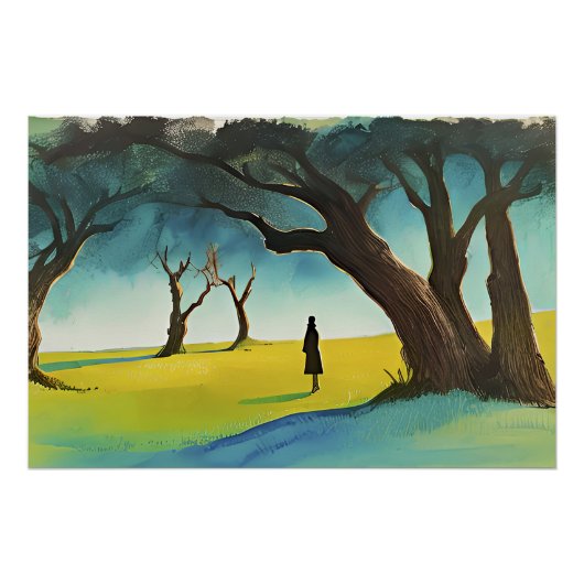 Wandelen in het bos Glossy Poster (Voorkant)