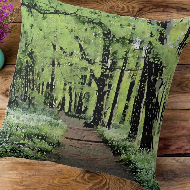 "Wandelen in het bos Kussen (Creator heeft geüpload)