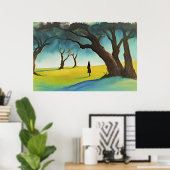 Wandelen in het bos poster (Thuiskantoor)