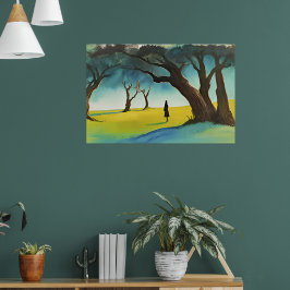 Wandelen in het bos poster