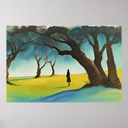 Wandelen in het bos poster (Voorkant)