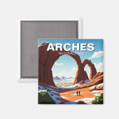 Wandelen in het Moab Utah Arches National Park Magneet (Voorkant / Achterkant)