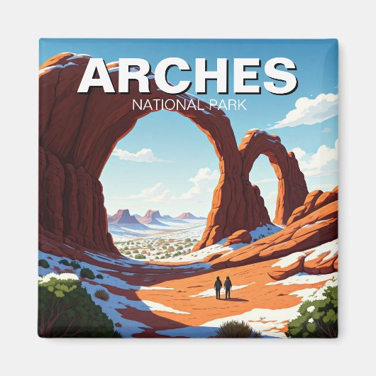 Wandelen in het Moab Utah Arches National Park Magneet (Voorkant)