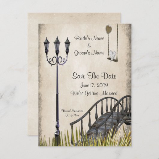 Wandelen in het park Save the Date Kaart (Voorkant / Achterkant)