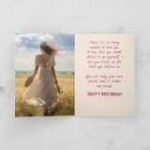 WANDELEN IN HET VELD DOCHTER VERJAARDAG KAART (Binnen)