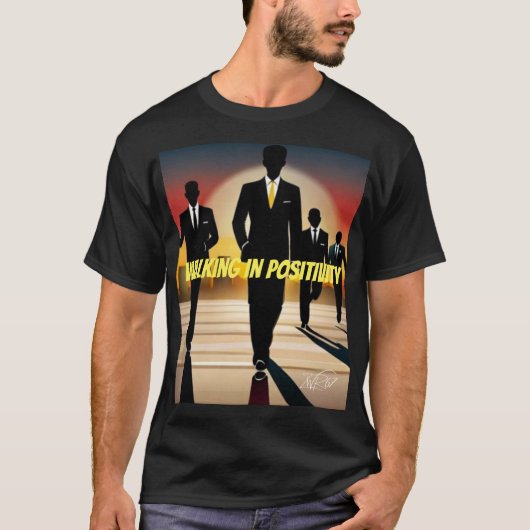 Wandelen in positiviteit t-shirt (Voorkant)