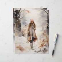 Wandelen in Winter Woodland Scrapbook Paper