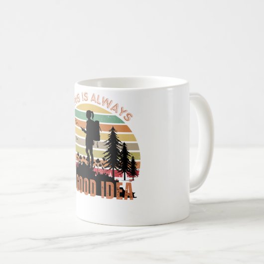 Wandelen is altijd een goed idee, grappig wandelen koffiemok (Voorkant rechts)