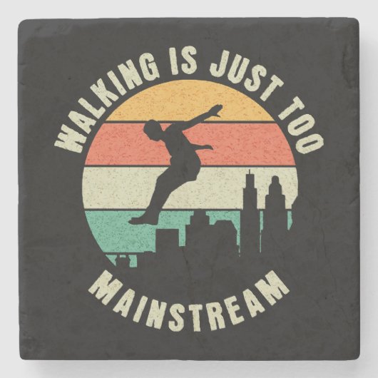 Wandelen is gewoon te Mainstream Stenen Onderzetter (Voorkant)