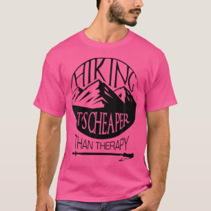 Wandelen is goedkoper dan therapie Grappig Wandele T-shirt