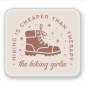 Wandelen is goedkoper dan therapie wandelaar meisj sticker (Voorkant)