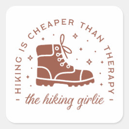 Wandelen is goedkoper dan therapie wandelaar meisj vierkante sticker