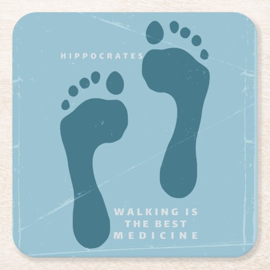 Wandelen is het beste medicijn Hippocrates citaat Kartonnen Onderzetters (Voorkant)