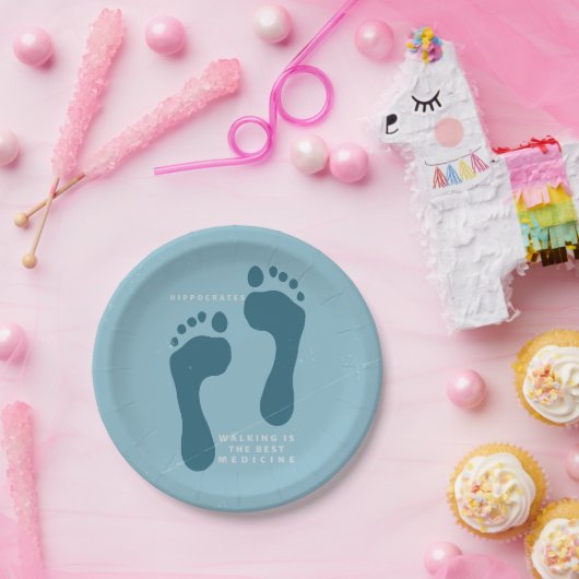 Wandelen is het beste medicijn Hippocrates citaat Papieren Bordje (Feest)