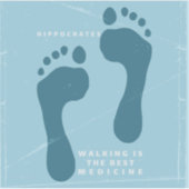 Wandelen is het beste medicijn Hippocrates citaat Sticker (Voorkant)
