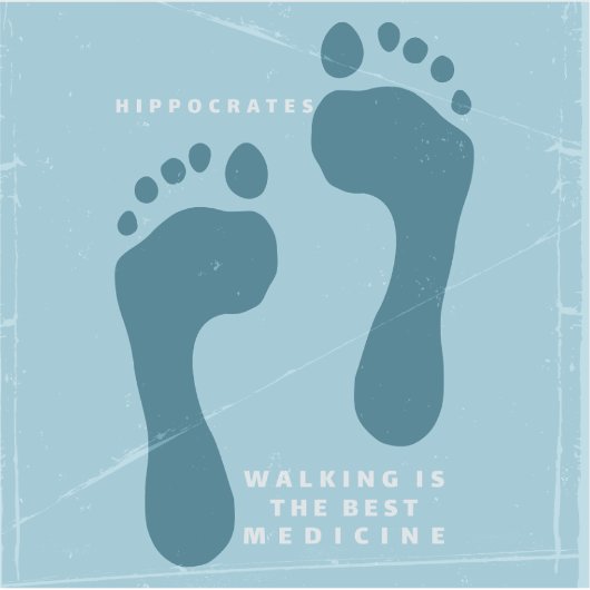 Wandelen is het beste medicijn Hippocrates citaat Sticker (Voorkant)