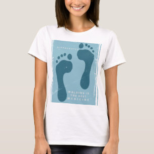 Wandelen is het beste medicijn Hippocrates citaat T-shirt