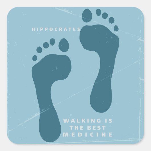 Wandelen is het beste medicijn Hippocrates citaat Vierkante Sticker (Voorkant)