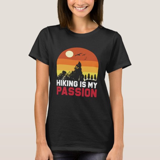 Wandelen is mijn passie t-shirt (Voorkant)